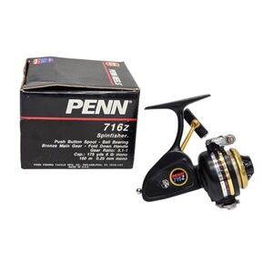 Penn 716Z Spinfisher Ultralight Spinning Reel Made in USA Black Gold w/ Box